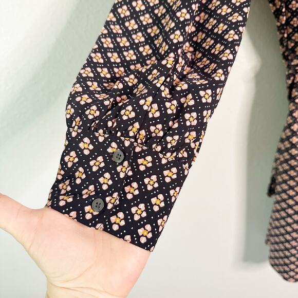 LOFT Plus Mosaic Tie Waist Long Sleeve Shirt Dress Women's Size 18 - Picture 8 of 10